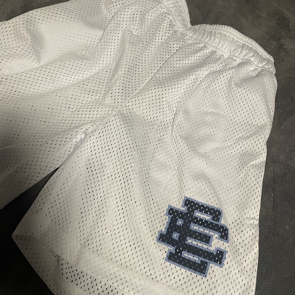 Eric Emanuel White and Purple Mesh Shorts - Picture 2 of 4